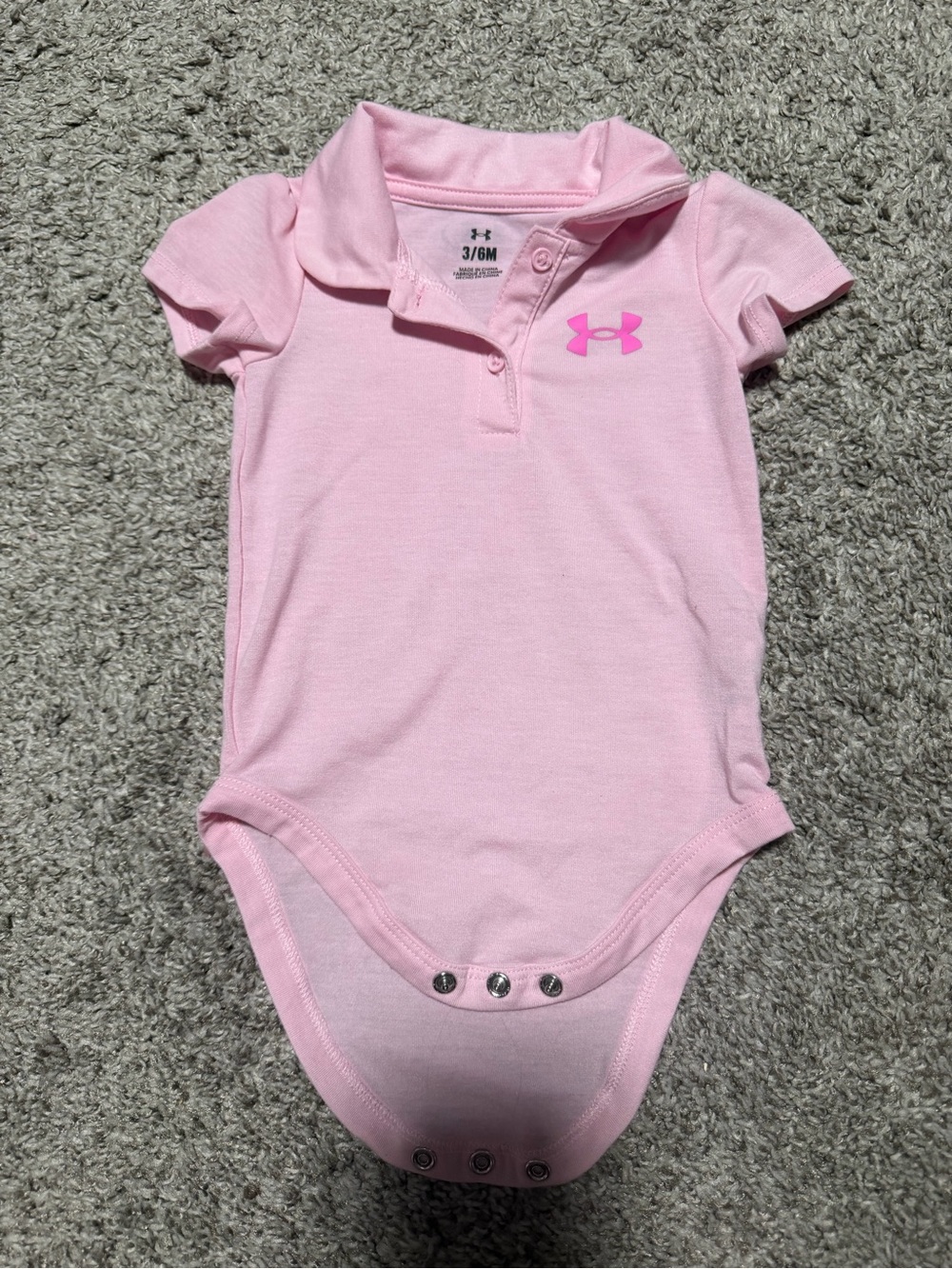 ☀️3/$10 BUNDLE!!☀️ Under Armour Baby Girls' Pink Polo One-Piece 3/6M